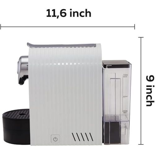  Bestpresso Espresso Machine Single Serve Coffee Maker, Compatible with Nespresso Original. Programmable Buttons for Espresso Pods. Premium Italian 19 Bar High Pressure Pump (White)