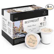 Bestpresso Coffee, Italian Roast Single Serve K-Cup Pods, Dark Roast, 96 Count (Compatible With 2.0 Keurig Brewers) 8 Packs Of 12 Cups