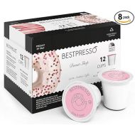 Bestpresso Coffee, Donut Shop Medium Roast Single Serve K-Cup Pods, 96 Count (Compatible With 2.0 Keurig Brewers) 8 Packs Of 12 Cups