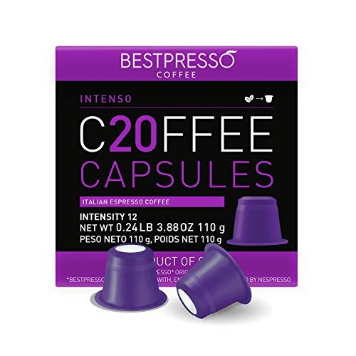  Bestpresso Coffee for Nespresso Original Machine 120 pods Certified Genuine Espresso Intenso Blend(High Intensity), pods Compatible with Nespresso Original 60 Days Satisfaction Gua