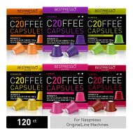 Bestpresso Coffee for Nespresso Original Machine 120 pods Certified Genuine Espresso Variety Pack pods Compatible with Nespresso Original