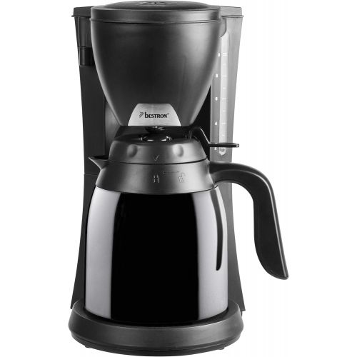  Bestron Kaffeemaschine mit 2 Thermokannen, Fuer gemahlenen Filterkaffee, 10 Tassen, 800 Watt, Schwarz