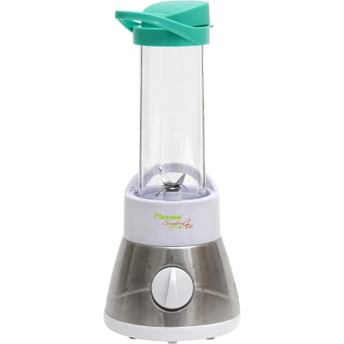  Bestron Familien-Smoothie Maker mit 4 Mix-/Trinkbechern, 4x 400 ml, 400 Watt, Edelstahl, Weiss