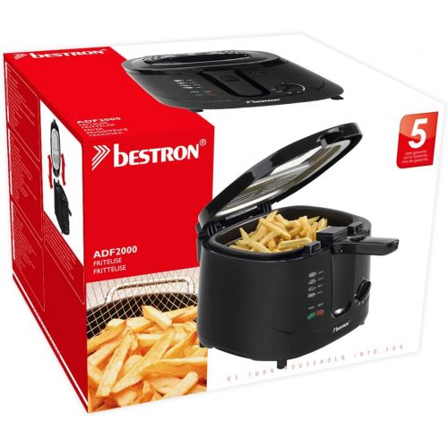  Bestron Fritteuse, Fuer 700 g Frittiergut, 2,5 Liter, 1800 W, Schwarz