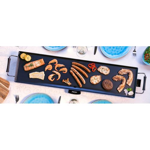  Bestron Elektrische XXL Plancha-/Teppanyaki-Grillplatte mit Antihaftbeschichtung, 1800 W, Schwarz