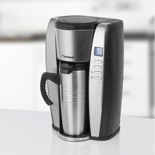  Bestron ACUP650 Kaffeeautomat Mit Thermoskanne, 650 W, schwarz / edelstahl