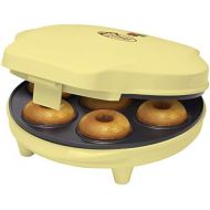 Bestron Donut Maker im Retro Design, Sweet Dreams, Antihaftbeschichtung, 700 Watt, Gelb