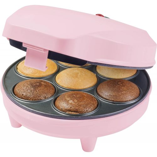  Bestron Cupcake Maker im Retro Design, Sweet Dreams, Antihaftbeschichtung, 700 Watt, Rosa