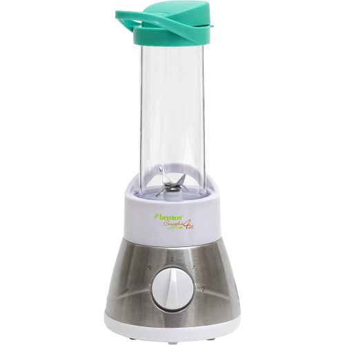  [아마존베스트]Bestron Family Smoothie Maker with 4 Mix/Drinking Cups 400 ml 400 Watt Stainless Steel White