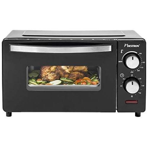  [아마존베스트]Bestron 9 Litre 800 Watt Compact Mini Oven with Top/Bottom Heat, Black