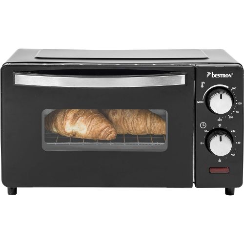  [아마존베스트]Bestron 9 Litre 800 Watt Compact Mini Oven with Top/Bottom Heat, Black