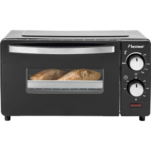  [아마존베스트]Bestron 9 Litre 800 Watt Compact Mini Oven with Top/Bottom Heat, Black