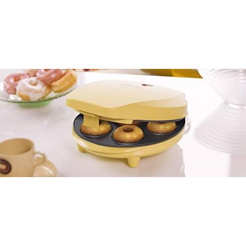  [아마존베스트]Bestron Sweet Dreams Retro Design Non-Stick Doughnut Maker, 700 Watt, Yellow