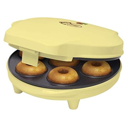  [아마존베스트]Bestron Sweet Dreams Retro Design Non-Stick Doughnut Maker, 700 Watt, Yellow