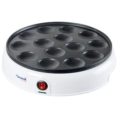  [아마존베스트]Bestron Poffertjes device in retro design, I Love Holland, non-stick coating, 800 W, white