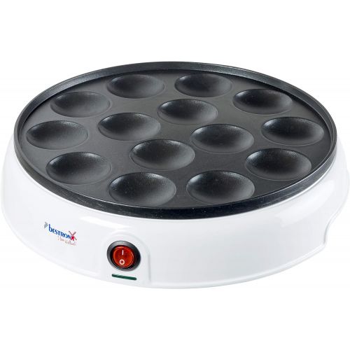  [아마존베스트]Bestron Poffertjes device in retro design, I Love Holland, non-stick coating, 800 W, white