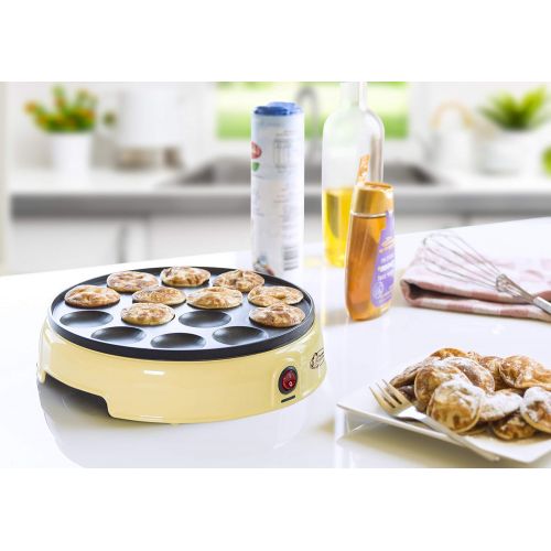  [아마존베스트]Bestron Poffertjes device in retro design, Sweet Dreams, non-stick coating, 800 W, yellow