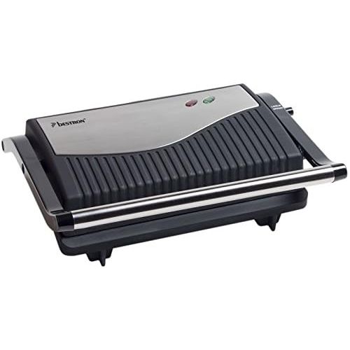  Bestron Non Stick 750W Hinged Sandwich Panini Contact Grill Black