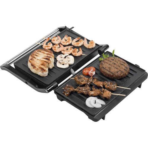  Bestron Non Stick 750W Hinged Sandwich Panini Contact Grill Black