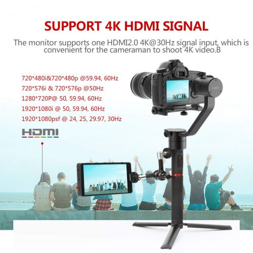  Bestview S5 5.5 inch 4K Field Video Monitor on Camera Vlogging 1920 x 1080 HDM I 4K Input Comes with Swivel Arm Stand for Sony Canon DSLR, Compatible with DJI Ronin S ZHIYUN Crane