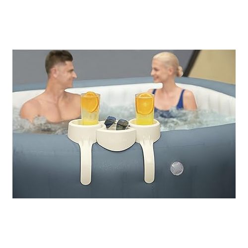  Bestway SaluSpa Inflatable Spa Drink Holder Tray | 1 Caddy Holds 2 Drinks | Outdoor Hot Tub and Spa Accessory