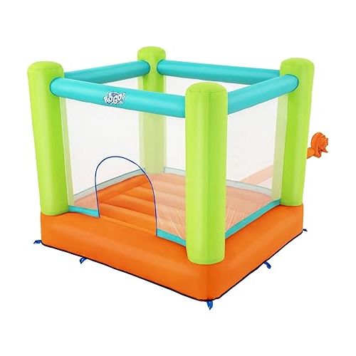  Bestway Jump And Soar Kids Inflatable Bounce House with Air Pump, Stakes, and Storage Bag for Indoor or Outdoor Use, Multicolor