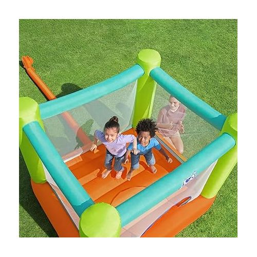  Bestway Jump And Soar Kids Inflatable Bounce House with Air Pump, Stakes, and Storage Bag for Indoor or Outdoor Use, Multicolor