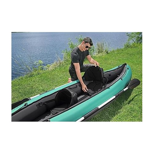  Bestway Hydro Force Inflatable Kayak Set | Includes Seat, Paddle, Hand Pump, Storage Carry Bag | Great for Adults, Kids and Families