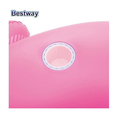  Bestway Pink Inflatable Giant Mega Supersized Flamingo Rider Swimming Lounge Float Pool Toy Lilo - 6.5' x 55