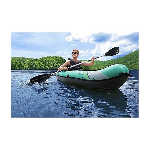  Bestway Hydro Force Inflatable Kayak Set | Includes Seat, Paddle, Hand Pump, Storage Carry Bag | Great for Adults, Kids and Families