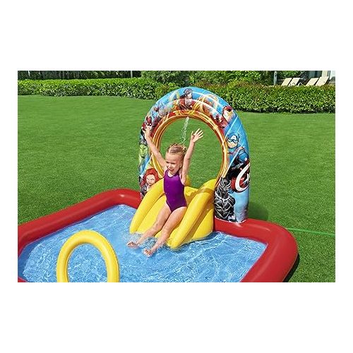  Bestway Marvel's Avengers Assemble Kids Inflatable Water Play Center | Outdoor Summer Pool Toy for Children Ages 2+