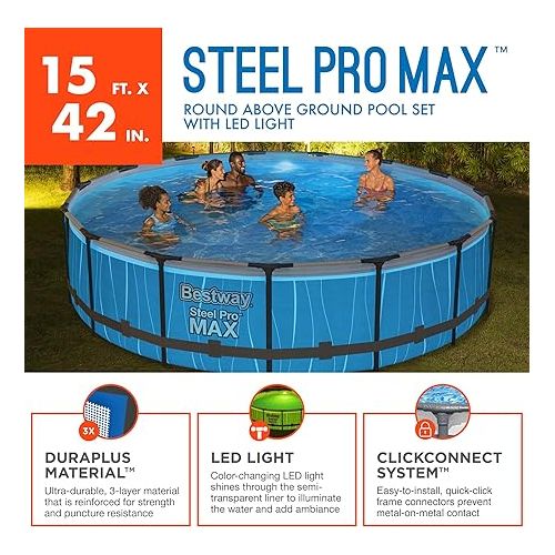  Bestway Steel Pro MAX Above Ground Swimming Pool (15' x 42