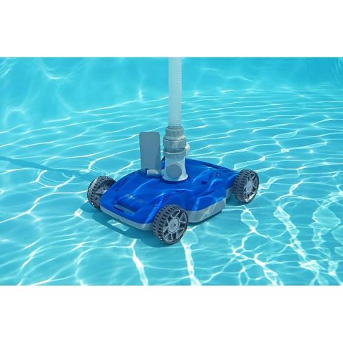  Bestway FlowClear AquaDrift Automatic Above Ground Swimming Pool Vacuum Cleaner with Multidirectional Wheels and 3 Adjustable Settings, Blue