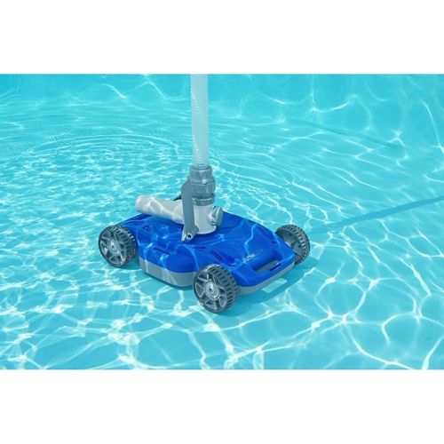  Bestway FlowClear AquaDrift Automatic Above Ground Swimming Pool Vacuum Cleaner with Multidirectional Wheels and 3 Adjustable Settings, Blue