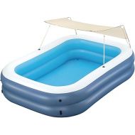 H2OGO! 8 Foot 4 Inch x 70 Inch Summer Bliss Shaded Inflatable Family Pool for Kids Ages 6 Above