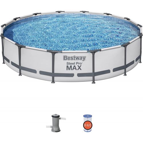  Bestway 56597E Steel Pro MAX Ground Frame Pools, 14 x 33, Grey