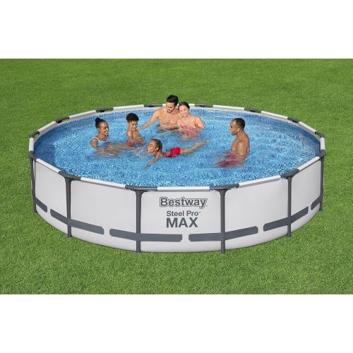  Bestway 56597E Steel Pro MAX Ground Frame Pools, 14 x 33, Grey