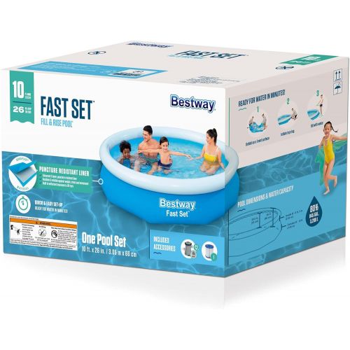  Bestway Fast Set 10’ x 26” Round Inflatable Pool Set