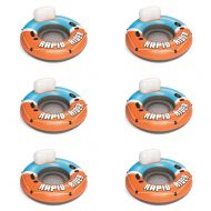 Bestway CoolerZ Rapid Rider Inflatable Blow Up Pool Chair Tube, Orange (6 Pack)