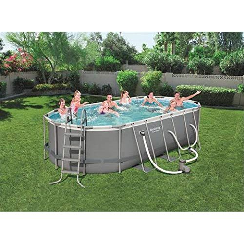  Bestway Power Steel Oval Frame Above Ground Swimming Pool (910 x 66 x 33)