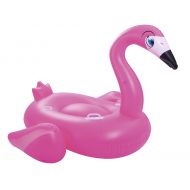 Bestway Pink Inflatable Giant Mega Supersized Flamingo Rider Swimming Lounge Float Pool Toy Lilo - 6.5 x 55