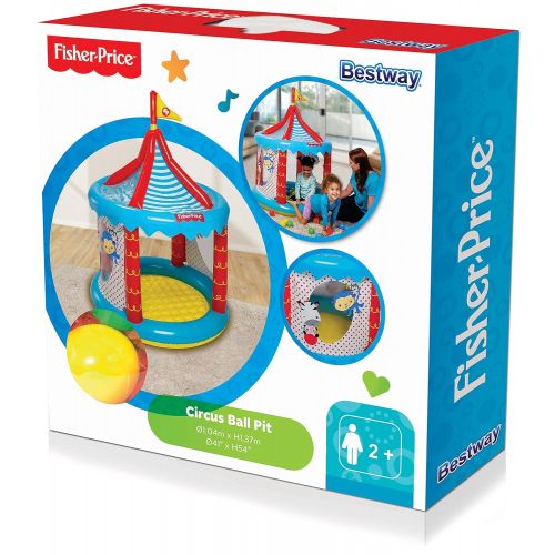  Bestway Fisher-Price Childrens Inflatable Circus Ball Pit Tent, Includes 25 Balls