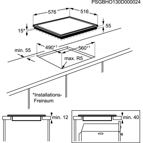  AEG HK6542H1XB Kochfeld Elektro / Induktion / 57,6 cm / Elektronikfeature / edelstahl