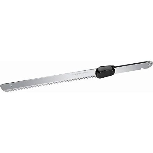  AEG Elektromesser Kueche Elektrisches Messer fuer Fleisch Kuechenmesser Elektrisch fuer Tiefkuehlgut (Doppelklinge Edelstahl, Wellenschliff, Brotmesser, 180 Watt, Silber)