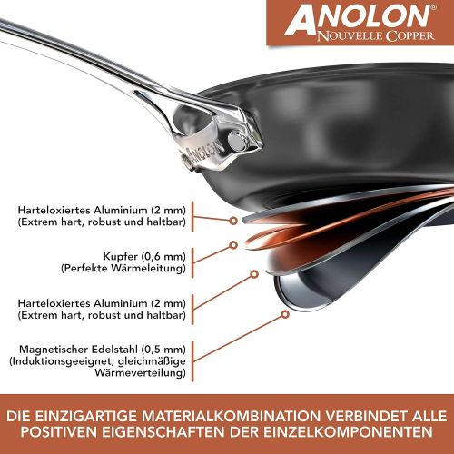  Besuchen Sie den Anolon-Store Anolon Profi Bratpfannen Set Induktion (20&24 cm) von Sternekochlegende Dieter Mueller empfohlen | 25 Jahre Garantie | Beschichtete Pfanne in einzigartiger Spitzen-Qualitat