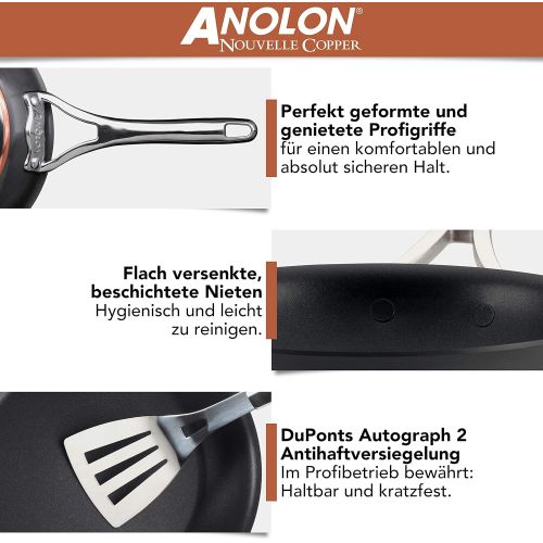  Besuchen Sie den Anolon-Store Anolon Profi Bratpfannen Set Induktion (20&24 cm) von Sternekochlegende Dieter Mueller empfohlen | 25 Jahre Garantie | Beschichtete Pfanne in einzigartiger Spitzen-Qualitat