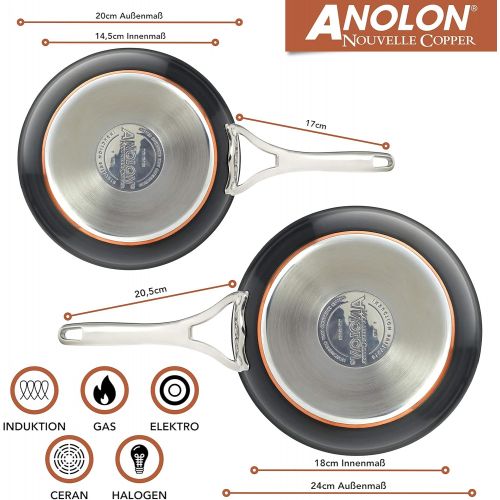  Besuchen Sie den Anolon-Store Anolon Profi Bratpfannen Set Induktion (20&24 cm) von Sternekochlegende Dieter Mueller empfohlen | 25 Jahre Garantie | Beschichtete Pfanne in einzigartiger Spitzen-Qualitat