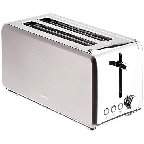 Besuchen Sie den Arendo-Store Arendo - Automatik Toaster Langschlitz 4 Scheiben - 1500W, Chrom