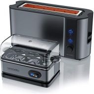 [아마존베스트]Arendo - 1000W Toster Langschlitztoaster fuer 2 Scheiben Toast und Broetchenaufsatz + Eierkocher fuer 1-6 Eier