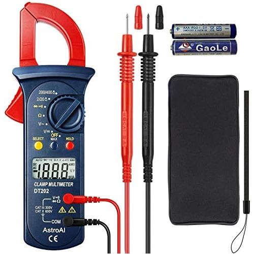  [아마존 핫딜]  [아마존핫딜]AstroAI Clamp Meter Digitaler Stromzange Multimeter mit 2000 Counts, Auto Range, Spannungspruefer, Wechselstrom, Widerstand, Kontinuitat; Testet Dioden, Rot/Schwarz